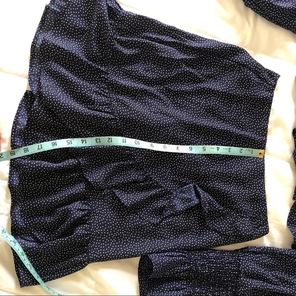 Gianni Bini GB blue and white Polka dot skirt and crop set - Picture 3 of 5